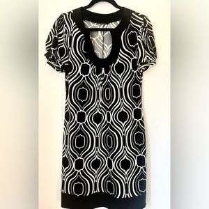 Black & Cream Pattern Women’s Dress  size 10-12